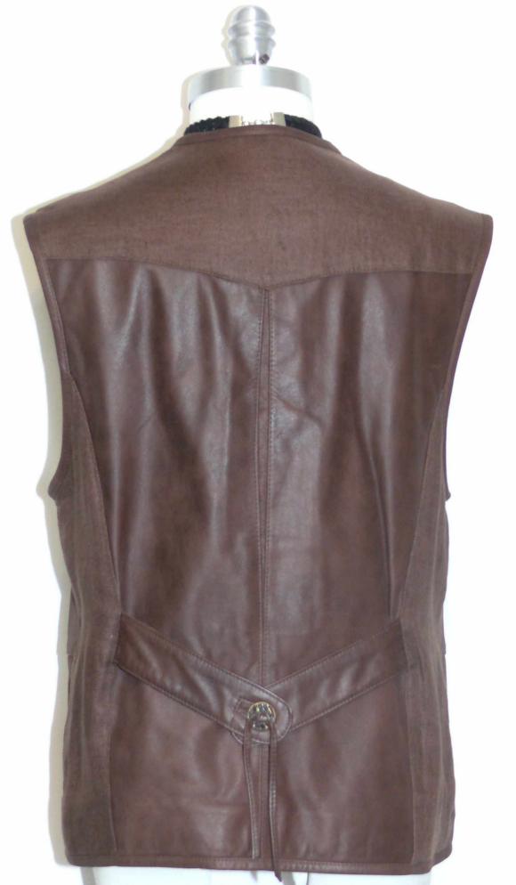 BROWN German LEATHER Hunting Dress Skirt VEST 38 8 S  