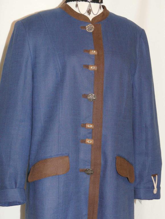 LINEN ~ BLUE Summer German Western Trachten JACKET 12 M  