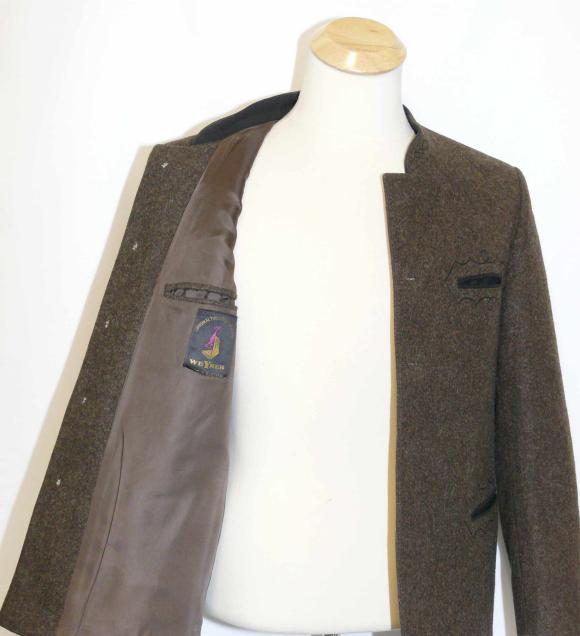 LODEN BOILED WOOL ~ BROWN Men AUSTRIA Hunting WINTER WARM Coat JACKET 