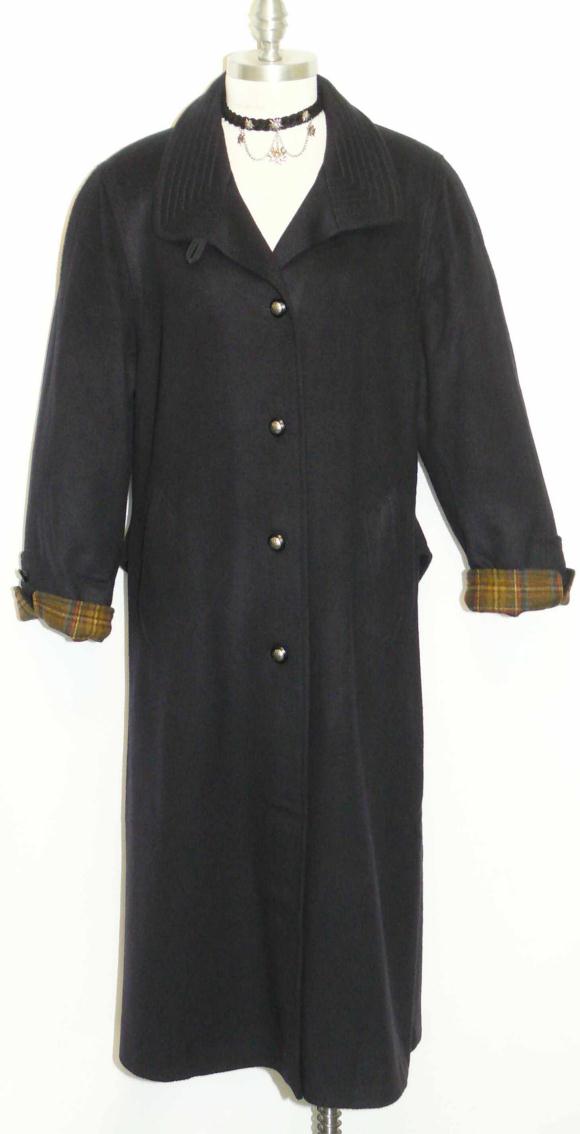 NAVY BLUE Winter WOOL Austria Loden Dress COAT 44 14 L  