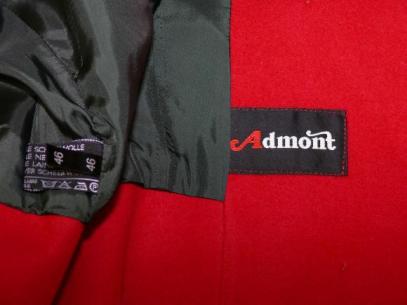 Admont Red Wool Gorsuch Short Dress Jacket Coat 46 12 M