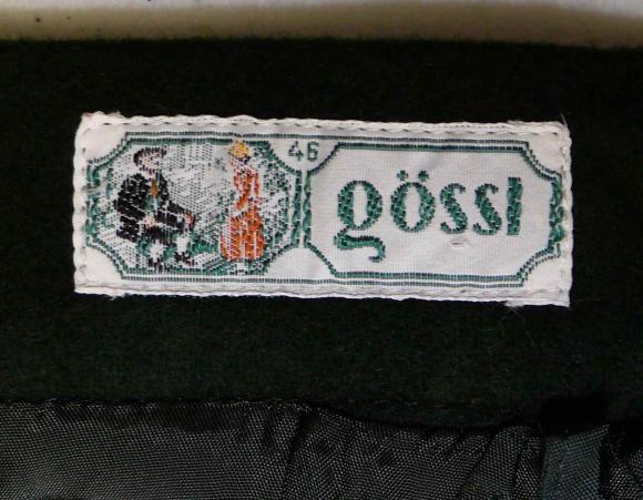 GOSSL BOILED WOOL German A Line Long Suit SKIRT 46 8 S  