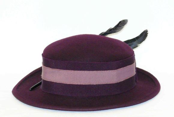 PURPLE German WOOL Fedora Church Dirndl Dress HAT XS  