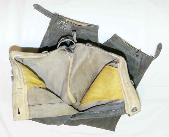 GRAY Men LEATHER German LEDERHOSEN Dirndl PANTS / W 27  